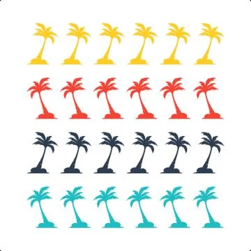 Palm coconut tree logo icon Stock Illustration