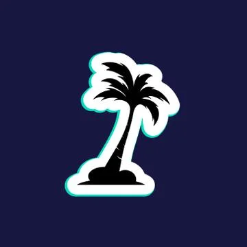 Palm coconut tree logo icon Illustrazione stock