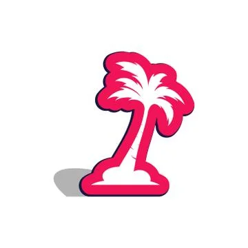 Palm coconut tree logo icon Stock Illustration