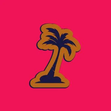 Palm coconut tree logo icon Illustrazione stock