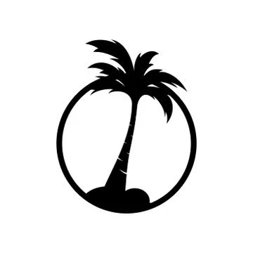 Palm coconut tree logo icon Stock Illustration