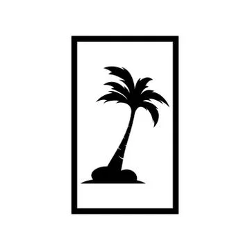 Palm coconut tree logo icon Stock Illustration