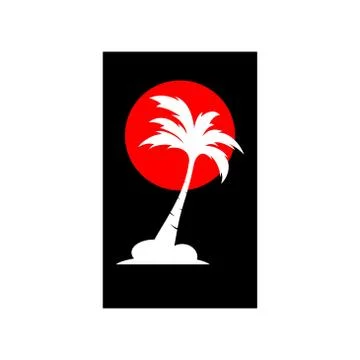 Palm coconut tree logo icon Stock Illustration