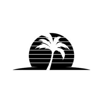 Palm coconut tree logo icon Stock Illustration