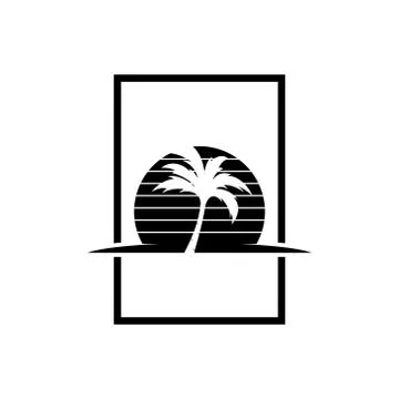 Palm coconut tree logo icon Ilustración de archivo