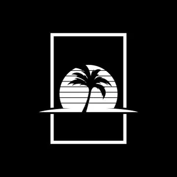 Palm coconut tree logo icon Ilustración de archivo
