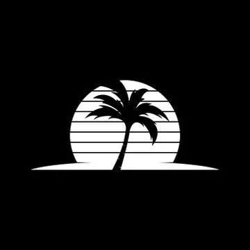 Palm coconut tree logo icon Stock Illustration