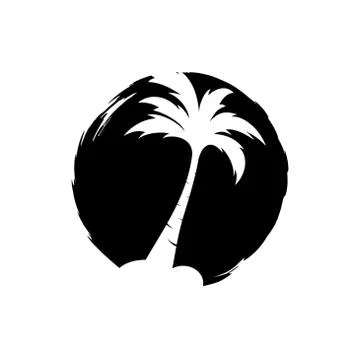 Palm coconut tree logo icon Stock Illustration