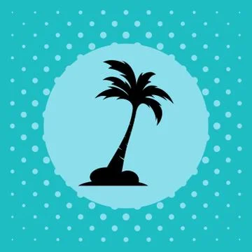 Palm coconut tree logo icon Illustrazione stock