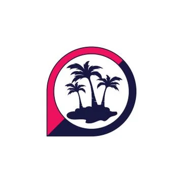 Palm coconut tree logo icon Ilustración de archivo