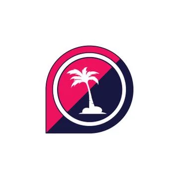 Palm coconut tree logo icon Stock Illustration