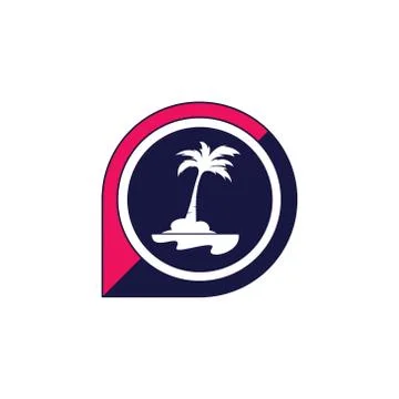 Palm coconut tree logo icon Ilustración de archivo