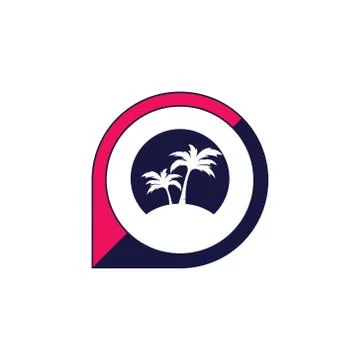 Palm coconut tree logo icon Illustrazione stock