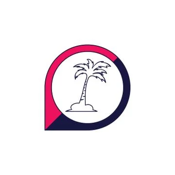 Palm coconut tree logo icon Stock Illustration
