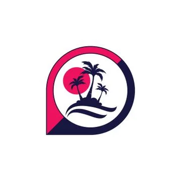 Palm coconut tree logo icon Illustrazione stock