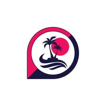 Palm coconut tree logo icon Illustrazione stock