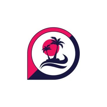 Palm coconut tree logo icon Stock Illustration