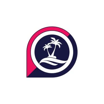 Palm coconut tree logo icon Stock Illustration