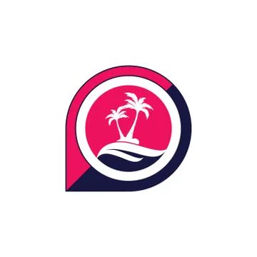 Palm coconut tree logo icon Ilustración de archivo