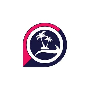 Palm coconut tree logo icon Ilustración de archivo