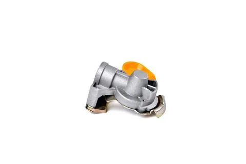 PALM crane for quick connection of pneumatic hoses of a truck, tractor and lo Stock Photos