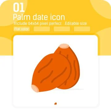 Palm date icon with high quality flat style isolated on white background Stock Illustration