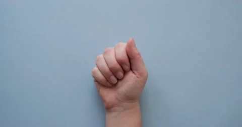 Palm with different pills on a blue background top view Stock Footage 235586502