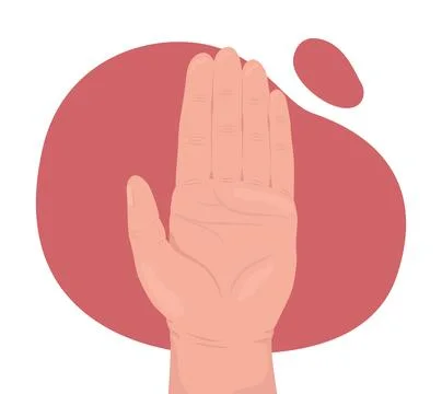 Palm with fingers 2D vector isolated illustration Stock Illustration