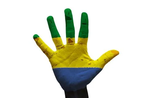 Palm flag gabon Stock Photos
