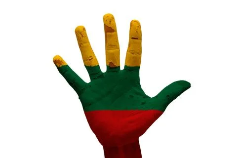 Palm flag lithuania Stock Photos
