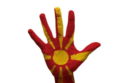 Palm flag macedonia Stock Photos
