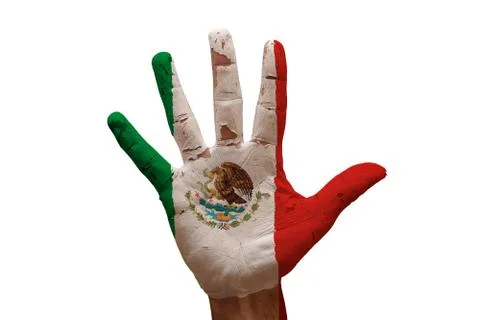 Palm flag mexico Stock Photos