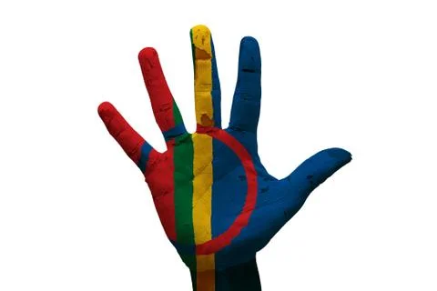 Palm flag sami Stock Photos