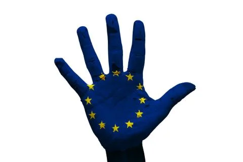 Palm flag ue Stock Photos