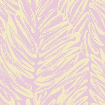 Palm frond tropical textile pattern design in light yellow and pink for fas.. Stock Illustration