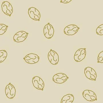 Palm fruit line seamless pattern Stock Illustration