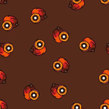 Palm fruit ripe cut vector seamless pattern 스톡 일러스트