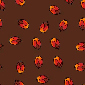 Palm fruit vector seamless pattern Illustrazione stock