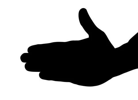Palm gesture stencil - hand right or left. Signs and symbols. Stock Illustration