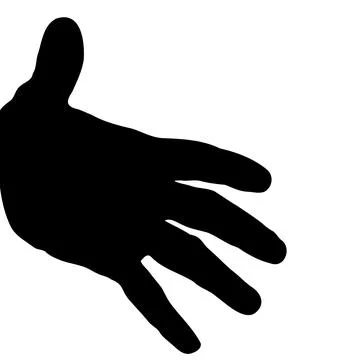 Palm gesture stencil - hand with spread fingers. Signs and symbols. Stock Illustration