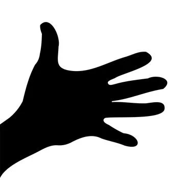 Palm gesture stencil - raised hand with spread fingers. Stock Illustration