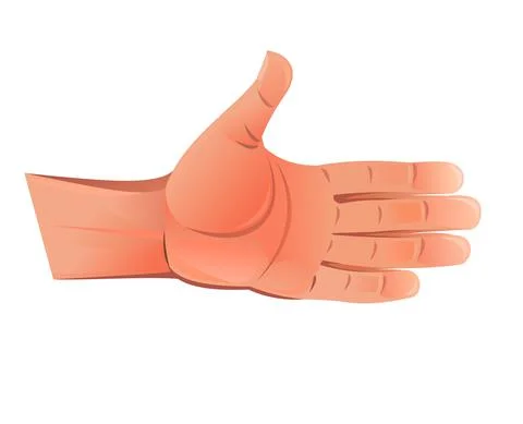 Palm of hand extended for handshake. Object isolated on white background. Fun Stock Illustration