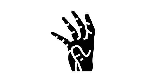Palm of hand glyph icon animation Stock Footage 222853156