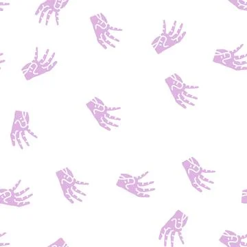 Palm of hand glyph seamless pattern Illustrazione stock