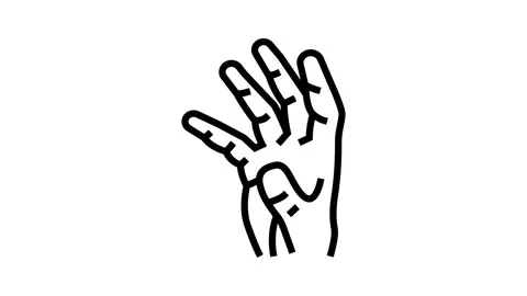 Palm of hand line icon animation Stock Footage 224386241