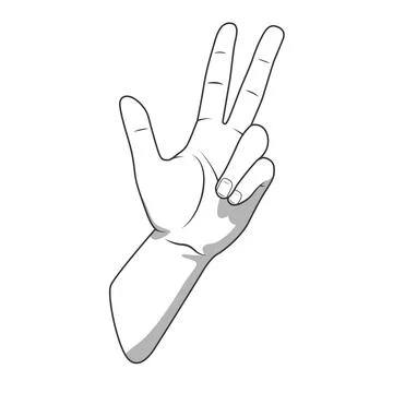 Palm hand number three gesture vector illustration Stock Illustration