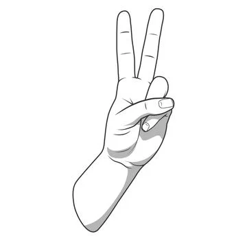Palm hand number two gesture vector illustration Stock Illustration