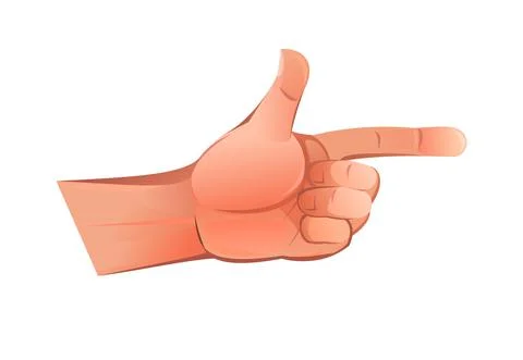 The palm of hand in pointing gesture. The object is isolated on white background Stock Illustration