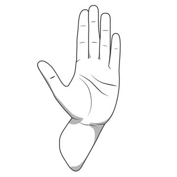 Palm hand stop gesture vector illustration Stock Illustration