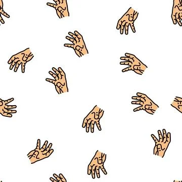 Palm of hand vector seamless pattern 库存插图